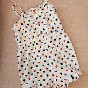 Janie And Jack 3 Years Or 3t Star Patterned Romper 4th Of July Summer Patriotic